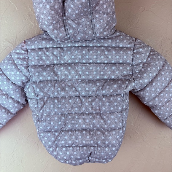Rokka & Rolla Gray Polka Dot Kids Puffer Jacket Coat Hooded Girls 2T - Picture 5 of 9
